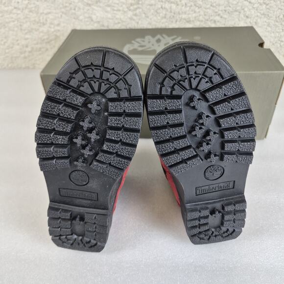 Timberland Boys Field Boots Size 2 Youth Red Black 6 Inch Nubuck Leather NWT Box - Picture 6 of 9